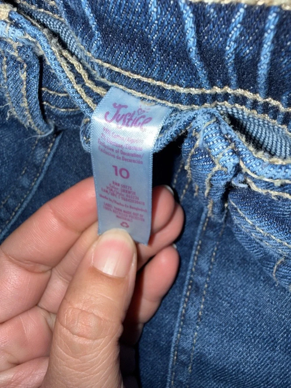 Justice Girls Dark Blue Cargo Jeans